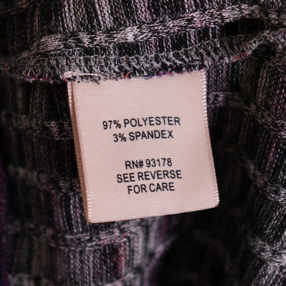 Philosophy Fuchsia Multicolor Ribbed Mock Neck Top Small Stretch Short Sleeve - Picture 8 of 8